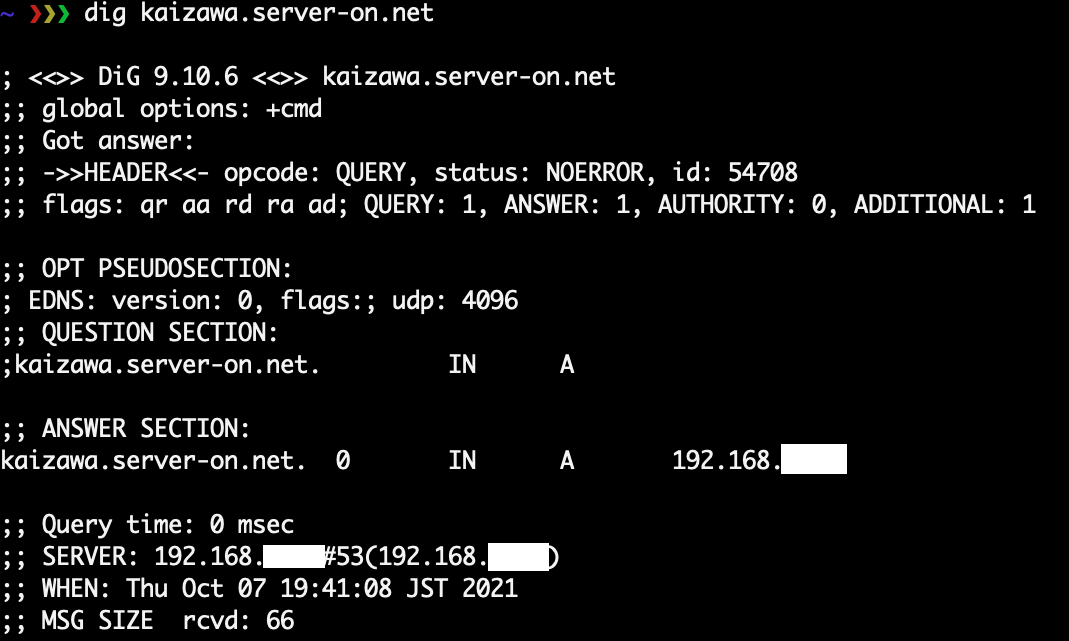 ローカル DNS Server 設置